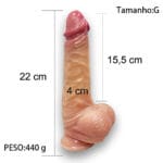 Pênis Realístico com Ventosa 22x4cm Aiden Vipmix - Imagem 2