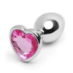 Plug Anal Luxuoso em Aço Inoxidável com Cristal em Coração