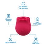 Vibro Rosa Sugadora de Clitóris Excitante Recarregável - Imagem 5
